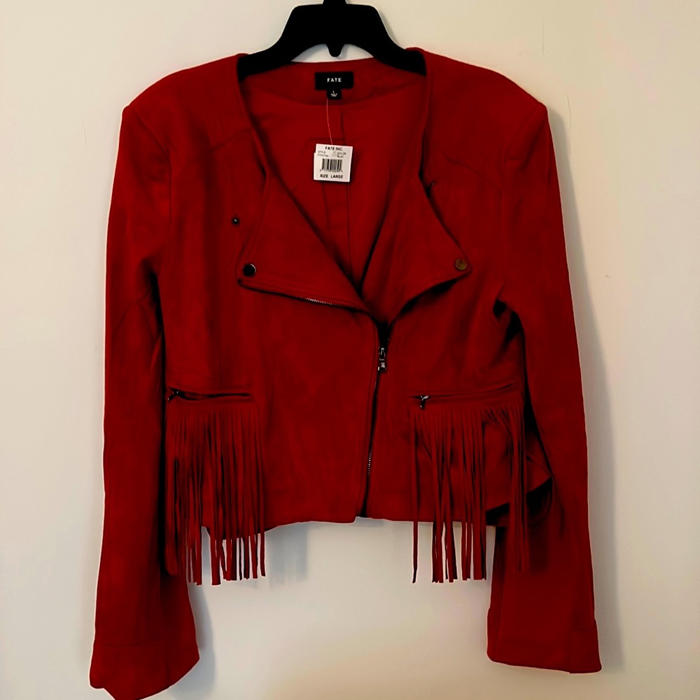 FATE Rust Color Fringed Jacket